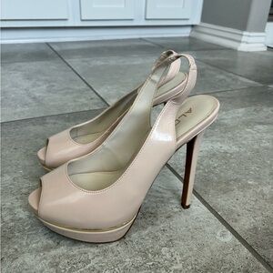 Aldo Nude Peep-Toe Stiletto Heels
